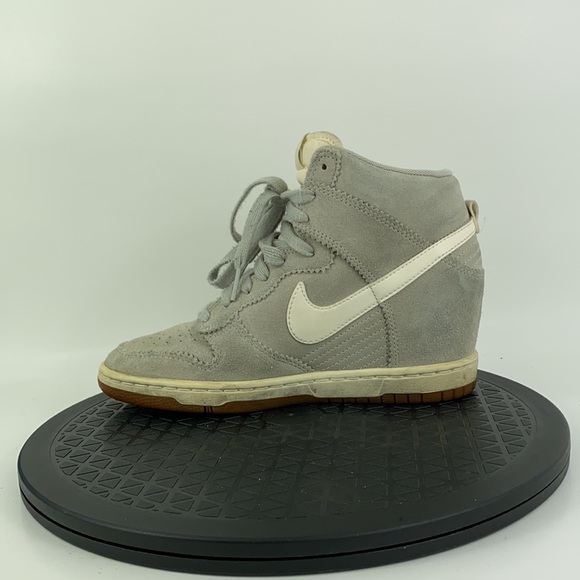 Nike Dunk Sky Hi Gray Hidden Wedge High Top Suede 528899-003 Women's Size 7 - Picture 9 of 12